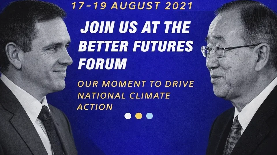 Michael Wheatland and Ban Ki-moon at the Better Futures Forum